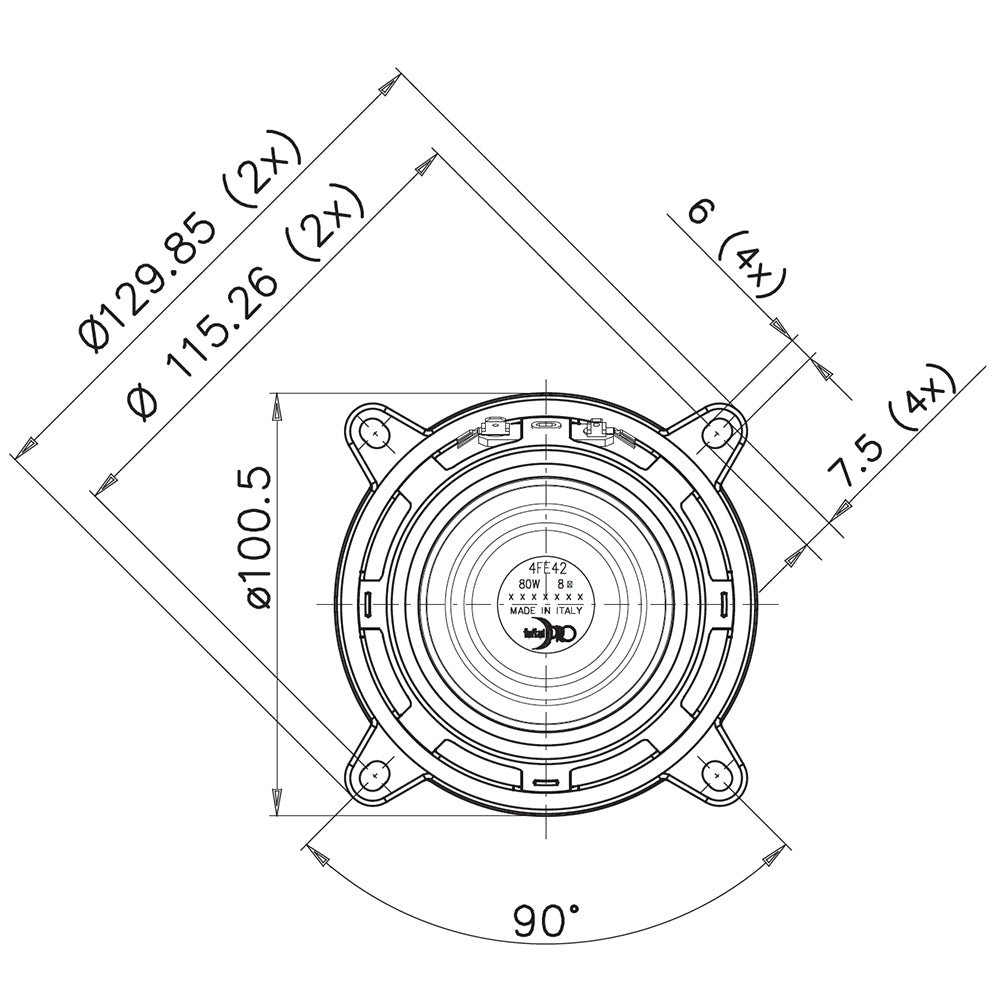 Faital Pro 4FE42 4″ LF Driver 8 Ohm