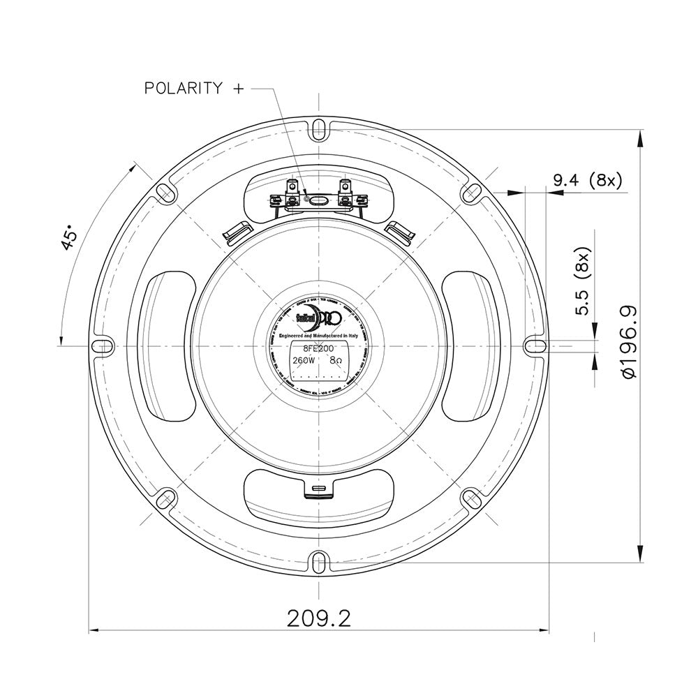 Faital Pro FA-8FE200 8″ Inch Driver 130W 8Ohm