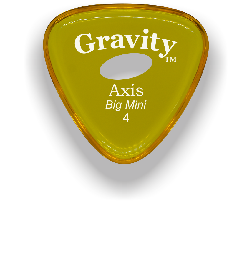 Gravity Picks Axis Big Mini 4.0mm with Ellipse grip holes polished Yellow