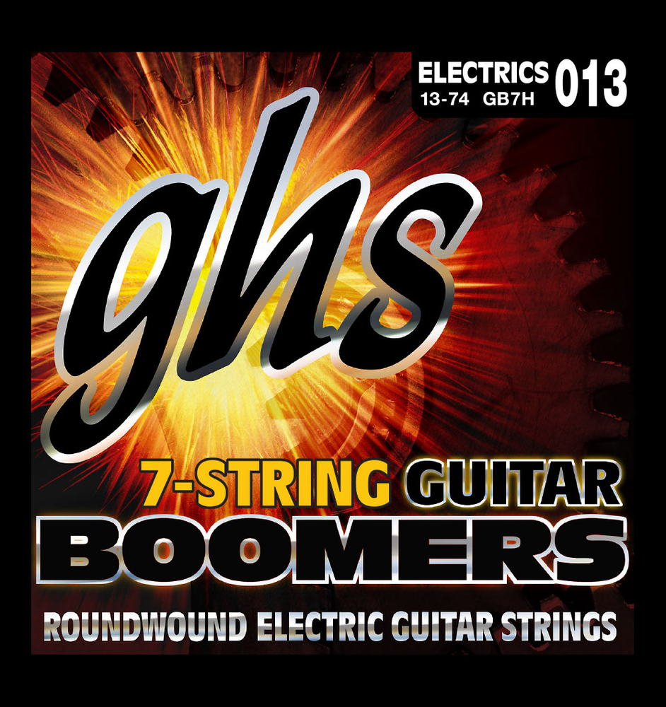 GHS Strings GB7H 7-String Guitar Boomers®- Nickel-Plated Electric Guitar Strings- Heavy (.013-.074)
