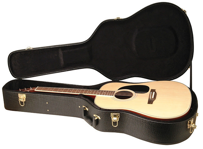 On Stage Hardshell Acoustic Guitar Case in Black