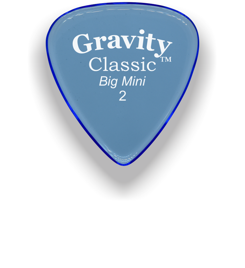 Gravity Picks Classic Big Mini 2mm Master finish unpolished Blue