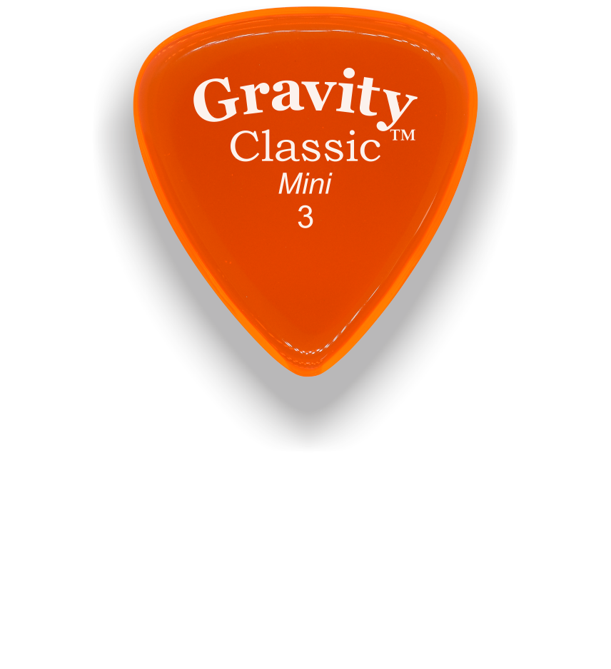 Gravity Picks Classic Mini Jazz 3mm Master Finish unpolished Orange
