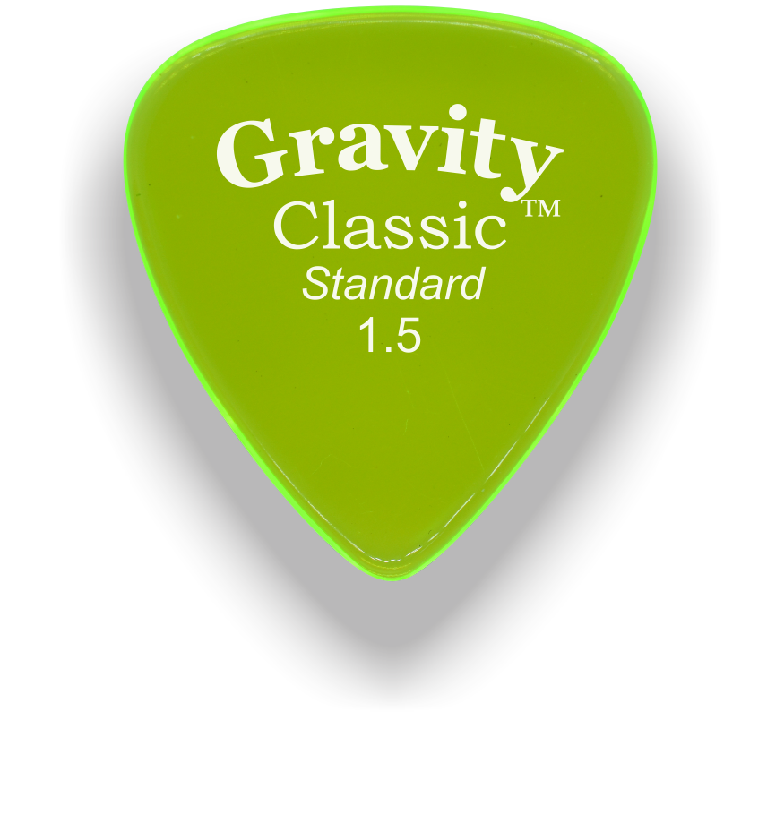 Gravity Picks Classic Standard 1.5mm Master Finish (Unpolished) Fluorescent Green