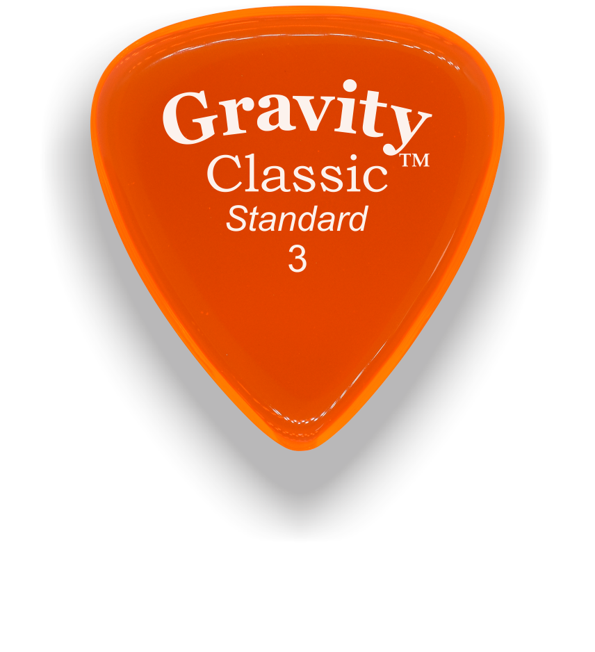 Gravity Picks Classic Standard 3mm Master Finish Unpolished Orange