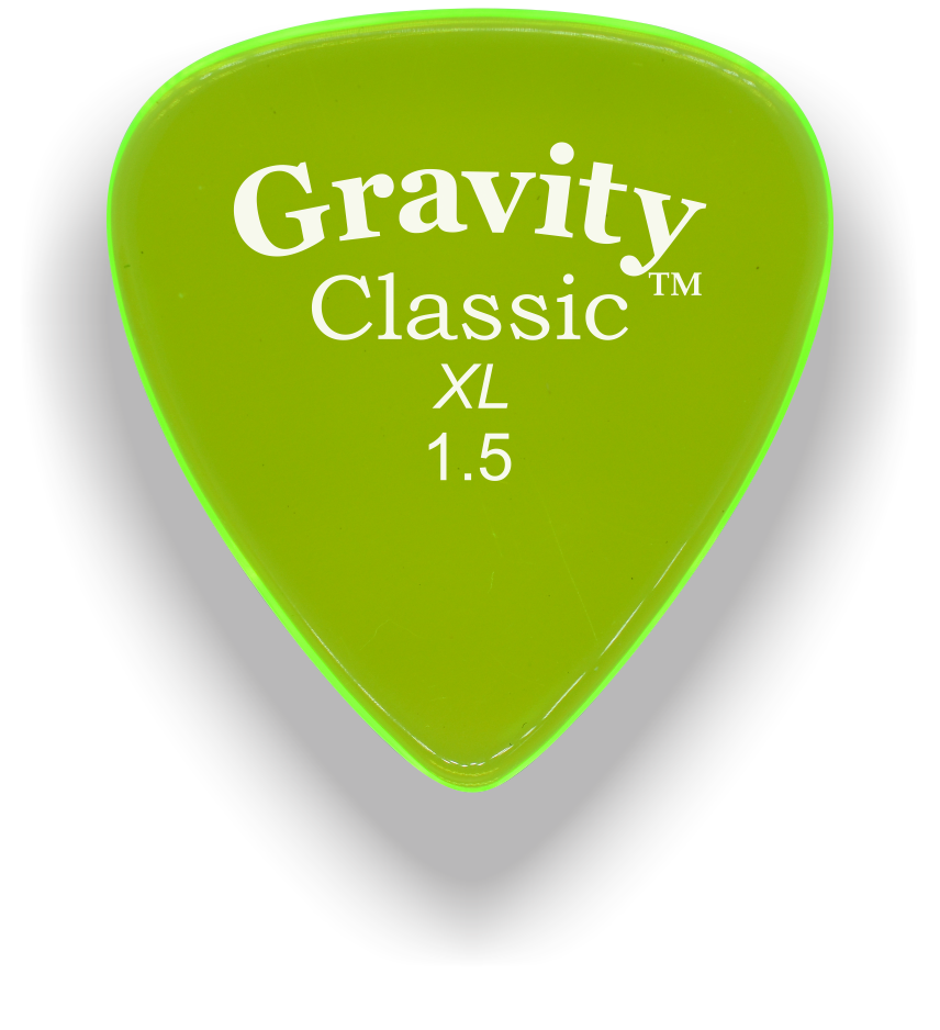 Gravity Picks Classic Standard 1.5mm Master Finish (Unpolished) Fluorescent Green
