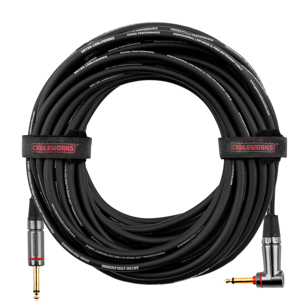 Gator Headliner Series 20 Foot Straight to Right Angle Quiet Instrument Cable