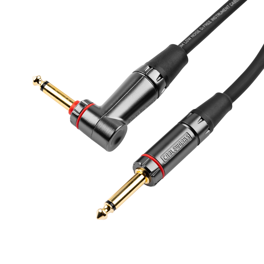Gator Headliner Series 20 Foot Straight to Right Angle Quiet Instrument Cable