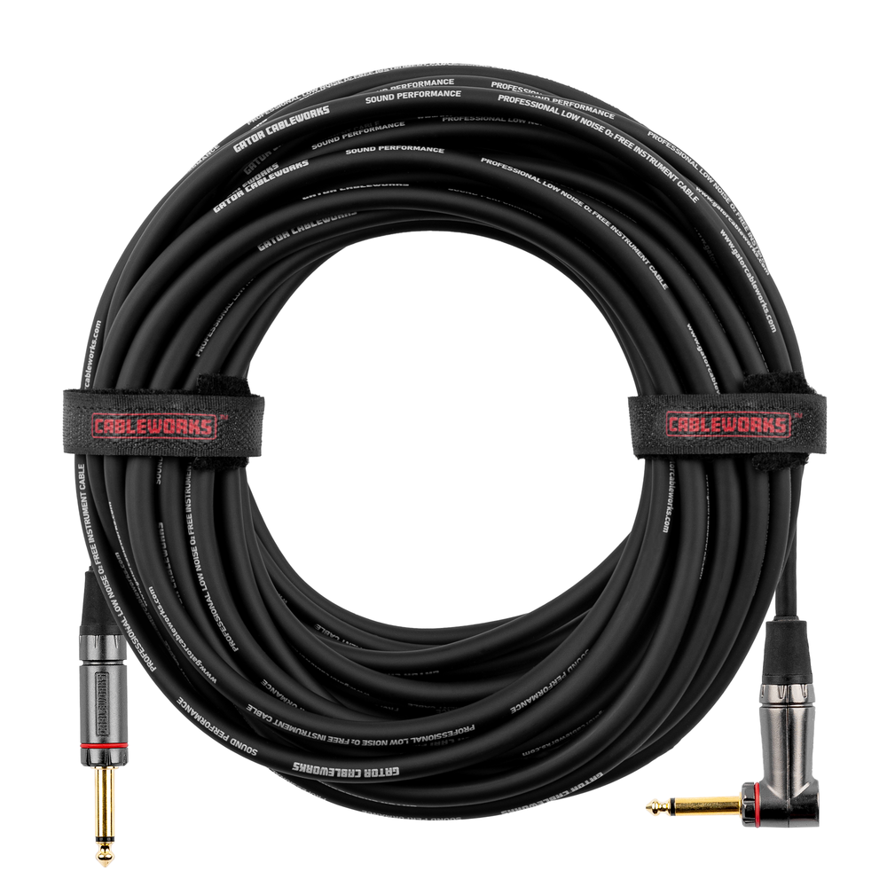 Gator Headliner Series 20 Foot Staight to Right Angle Instrument Cable