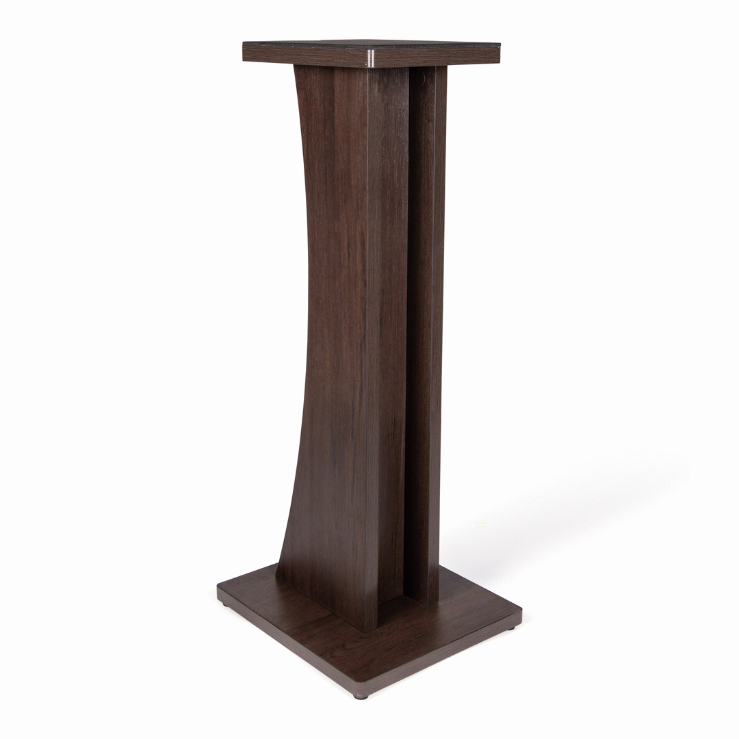 Gator GFWELITESPKSTMNBRN Frameworks Elite Series Floor-Standing Studio Monitor Speaker Stand in Dark Walnut Brown Finish