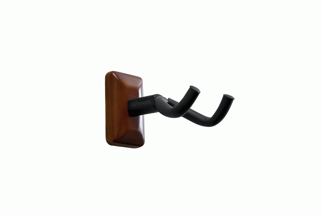 Gator GFWGTRHNGRMHG Frameworks Wall Mounted Guitar Hanger with Mahogany Mounting Plate