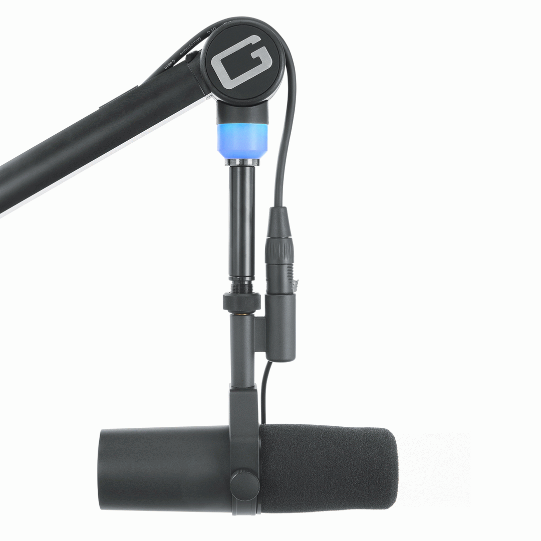 Gator GFWMICBCBM4000 Professional Desktop Broadcast/Podcast Microphone Boom Stand with On-Air Indicator Light