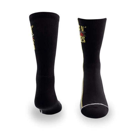 Perris Licensed GNR "Side Stripe" Large Crew Socks in Black (1-Pair)