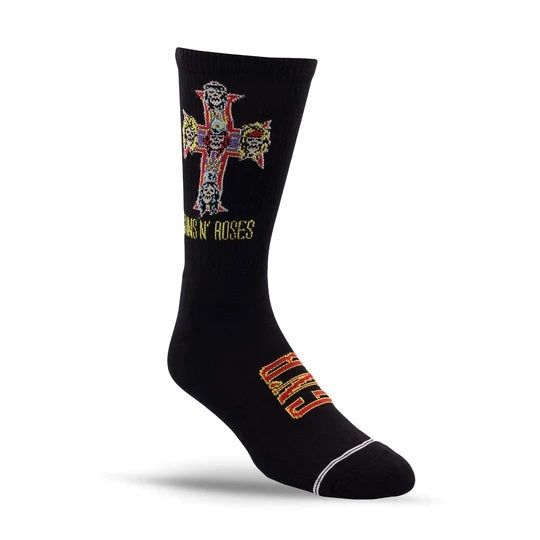 Perris Licensed GNR "Appetite For Destruction" Large Crew Socks in Black (1-Pair)