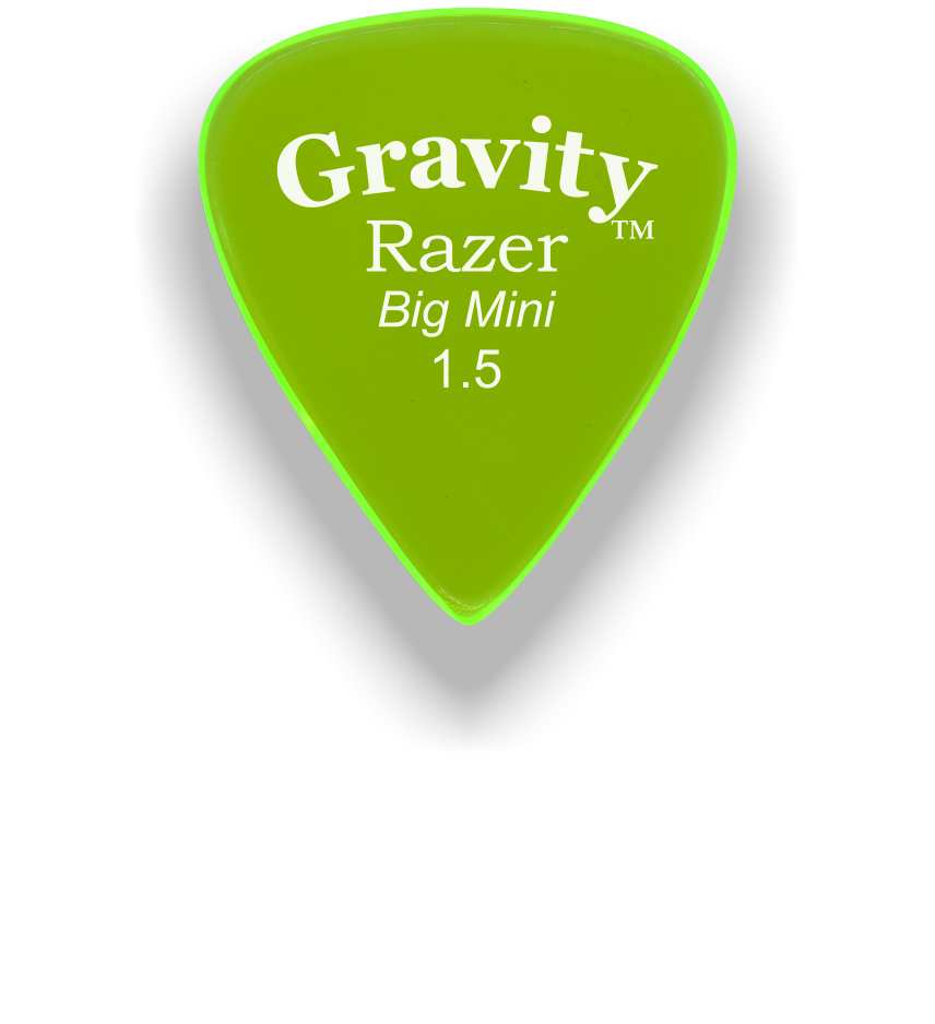 Gravity Picks Razer Big Mini 1.5mm Polished Fluorescent Green