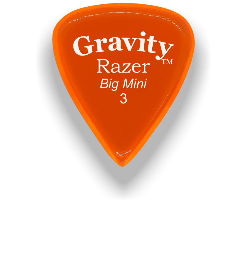 Gravity Picks Razer Big Mini 3mm Polished Orange