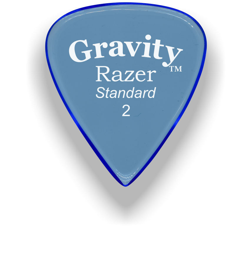 Gravity Picks Razer Standard 2mm Master Finish Unpolished Blue