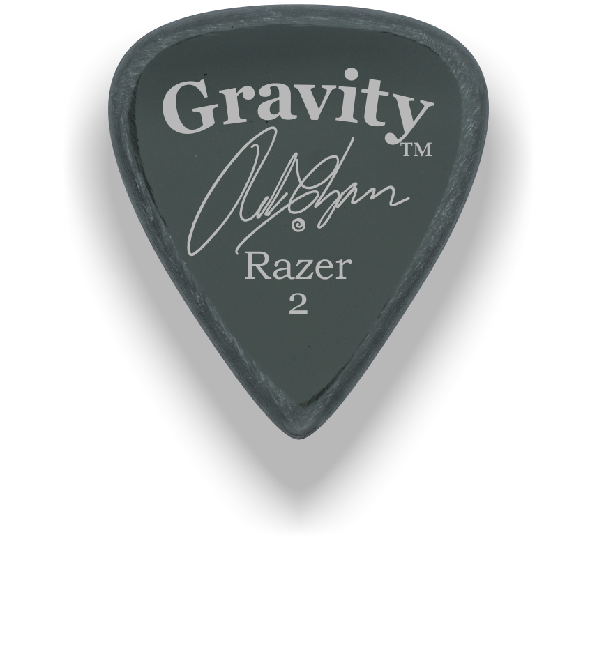 Gravity Picks Razer Standard 2mm master Finish Silver (Ross Chapman Sig)