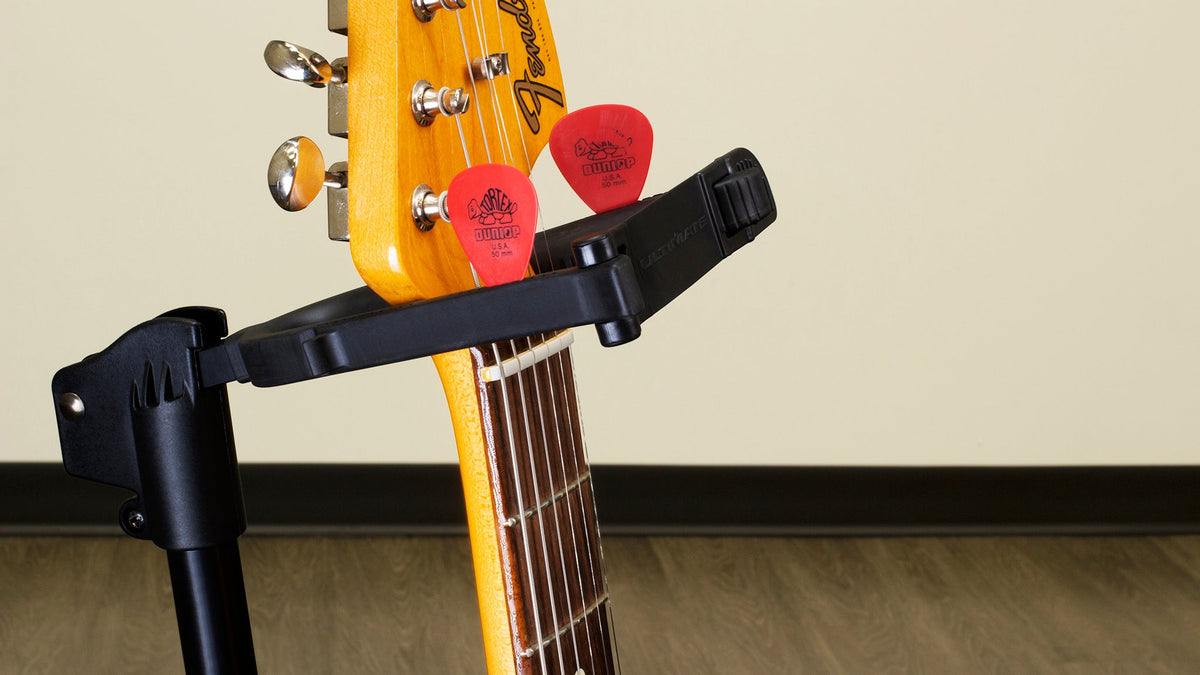 Ultimate Support GS-100+ GS-100+ Genesis Series Plus guitar stand w/ Locking legs, hanging style yoke w/ security strap