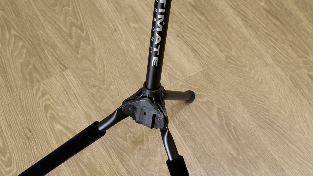 Ultimate Support GS-100+ GS-100+ Genesis Series Plus guitar stand w/ Locking legs, hanging style yoke w/ security strap