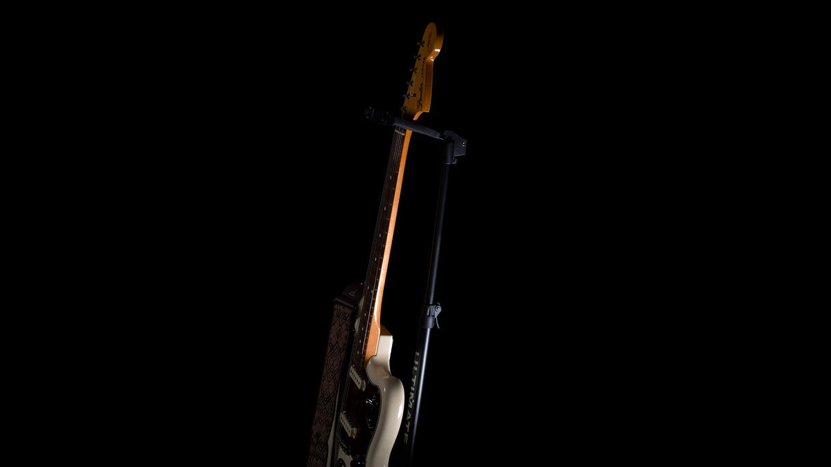 Ultimate Support GS-100+ GS-100+ Genesis Series Plus guitar stand w/ Locking legs, hanging style yoke w/ security strap