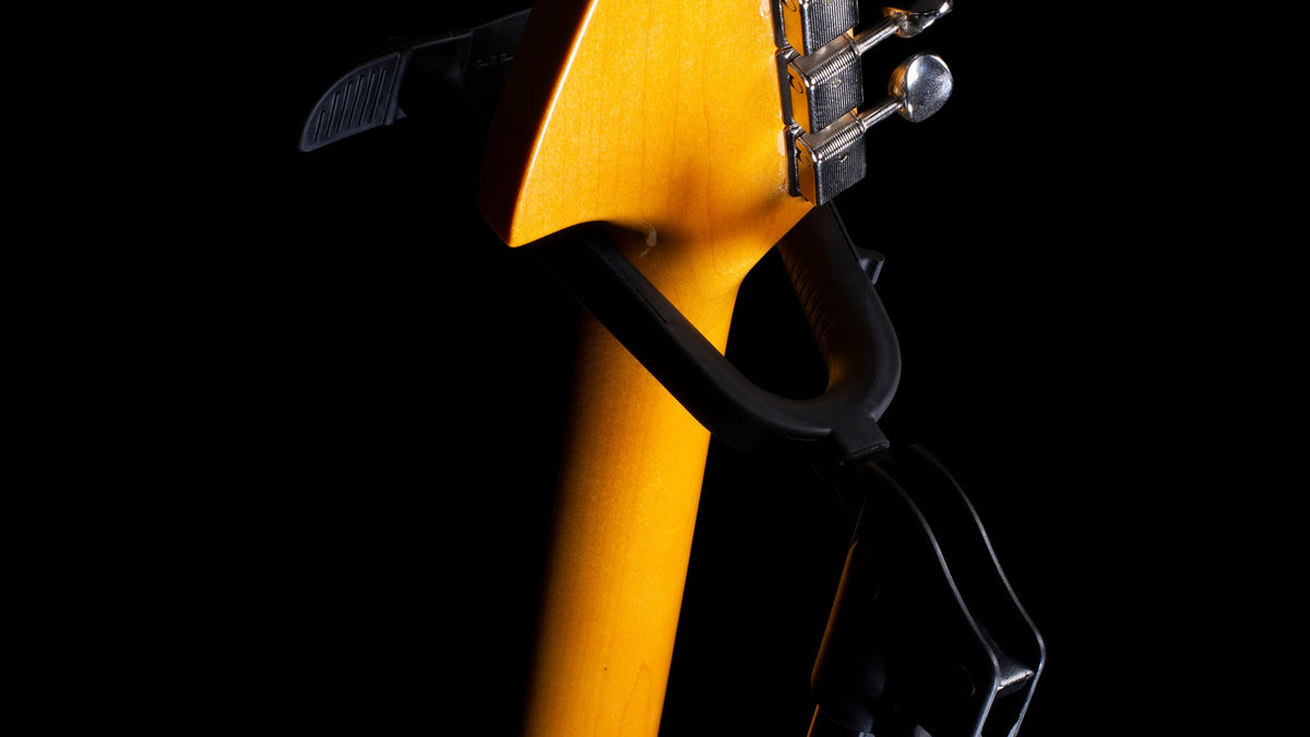 Ultimate Support GS-100+ GS-100+ Genesis Series Plus guitar stand w/ Locking legs, hanging style yoke w/ security strap