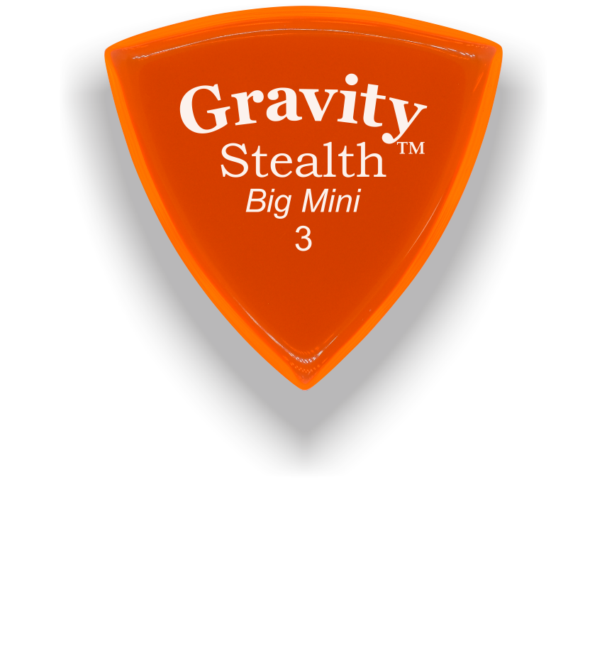 Gravity Picks Stealth Big Mini 3mm Master finish Unpolished Orange
