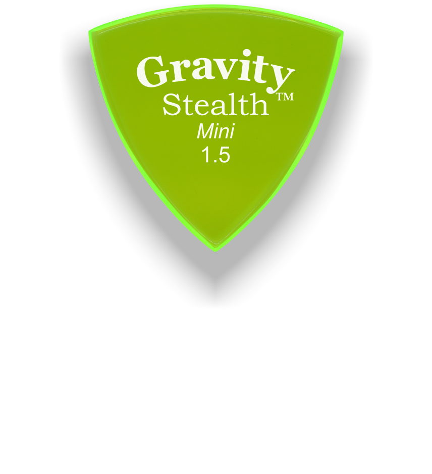 Gravity Picks GSSM15P Stealth Mini 1.5mm Polished Fl. Green