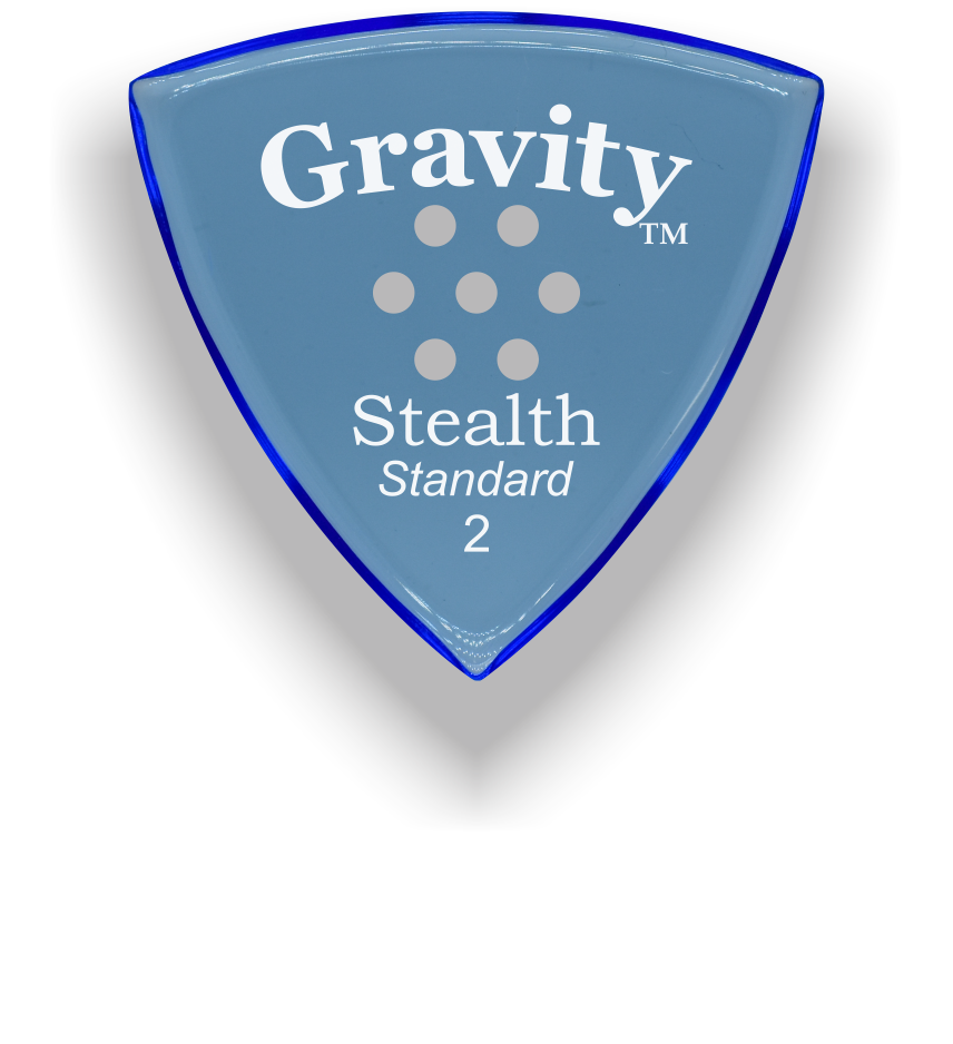 Gravity Picks Stealth Standard 2mm Polished with Multi-hole Grip Blue