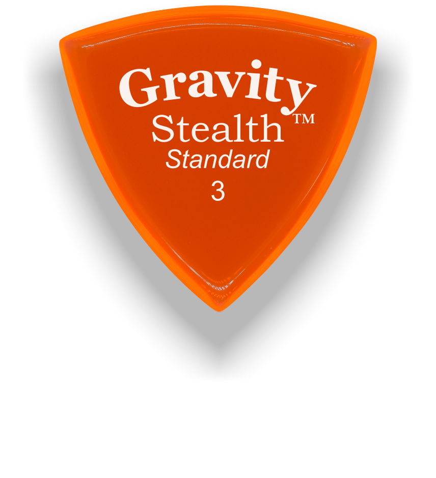 Gravity Picks Stealth Standard 3mm master finish Unpolished Orange