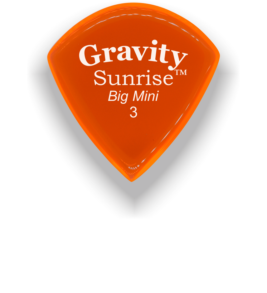 Gravity Picks Sunrise Big Mini 3mm Master Finish Unpolished Orange