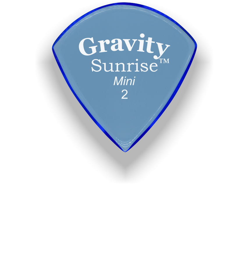 Gravity Picks Sunrise Mini Jazz 2mm Master Finish Unpolished Blue