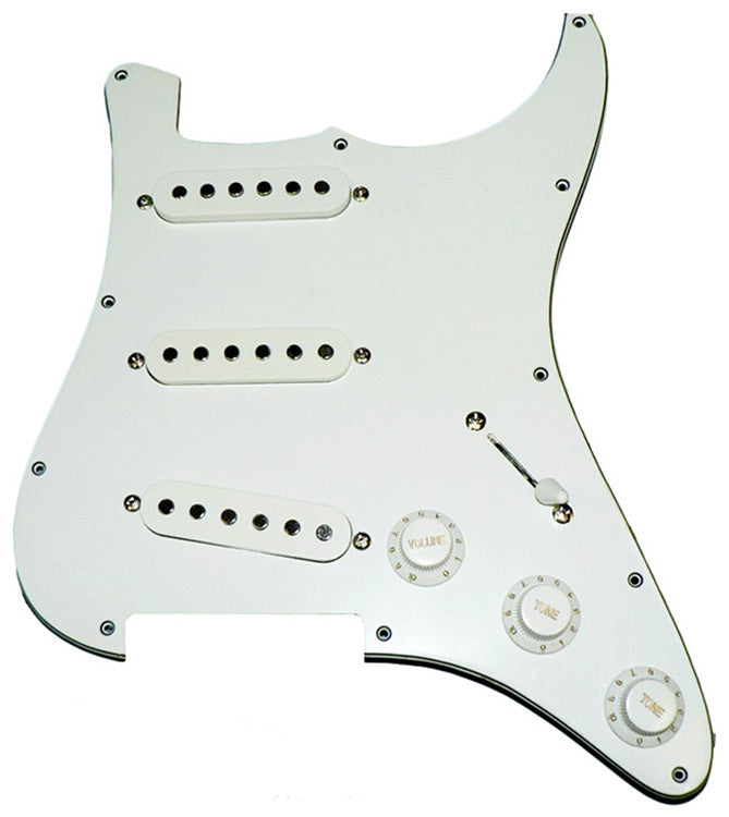 GT Complete ST-Style 3SC Pickguard/Pickup Assembly in White