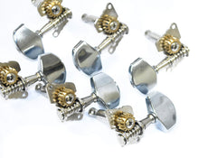 GT Acoustic/Electric Guitar Open Geared Tuning Machines in Chrome Finish (3+3)