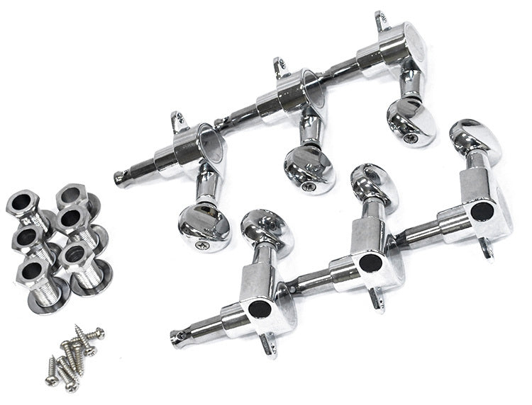 GT Electric Guitar Sealed Tuning Machines in Chrome Finish (6-inline)