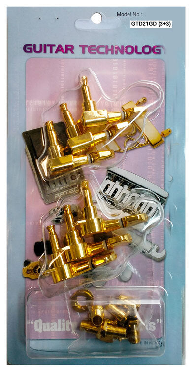 GT Acoustic/Electric Guitar Sealed Tuning Machines in Gold Finish (3+3)