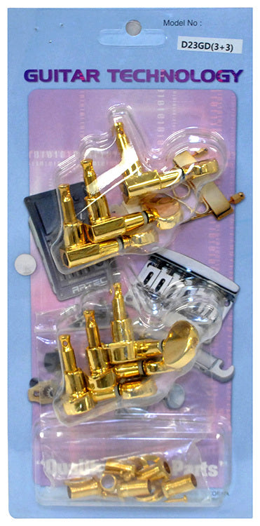 GT Acoustic/Electric Guitar Sealed Tuning Machines in Gold Finish (3+3)