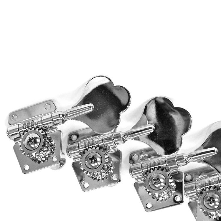 GT Electric Bass Guitar Open Gear Tuning Machines in Chrome Finish (4-Inline)