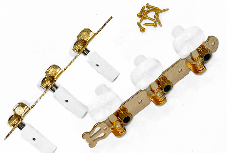 GT Classical Guitar Tuning Machines on Decorative Plate in Gold Finish (3+3)