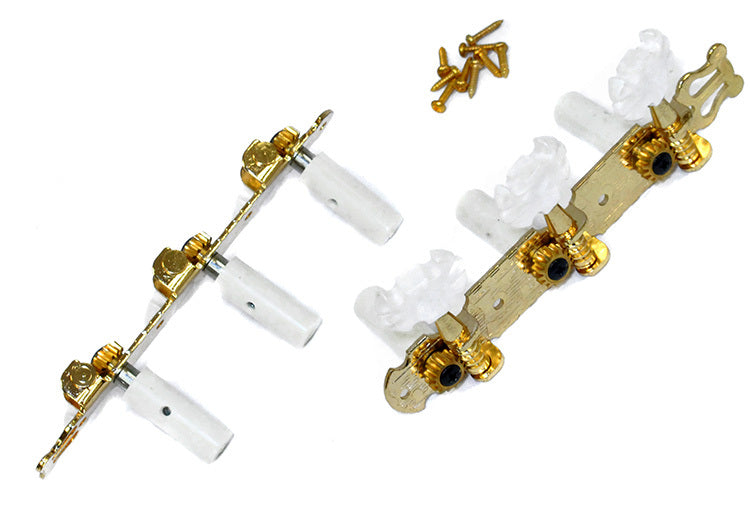 GT Classical Guitar Tuning Machines on Decorative Plate in Gold Finish (3+3)