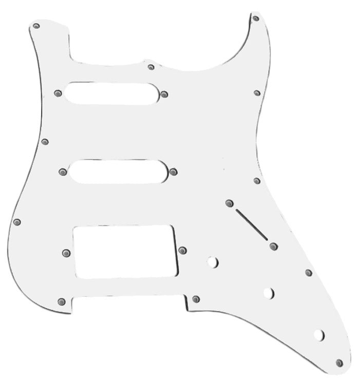 GT 3-Ply ST-Style 2SC/1HB Electric Guitar Pickguard in White (Pk-1)