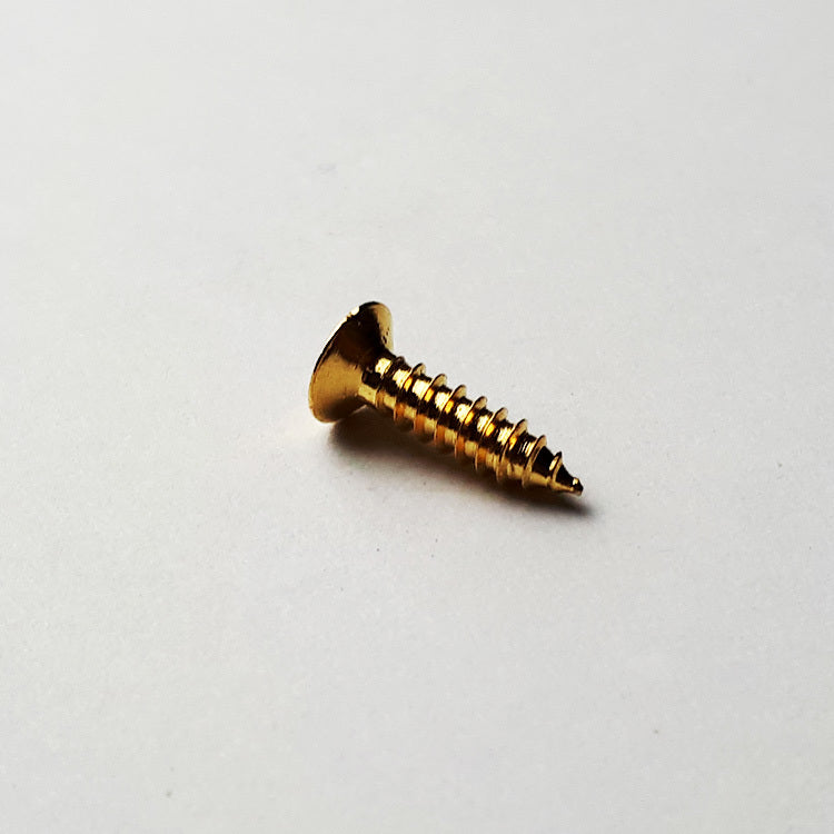 GT Wood Screws with Flat Head in Gold Finish - 3mm x 12mm (Pk-50)