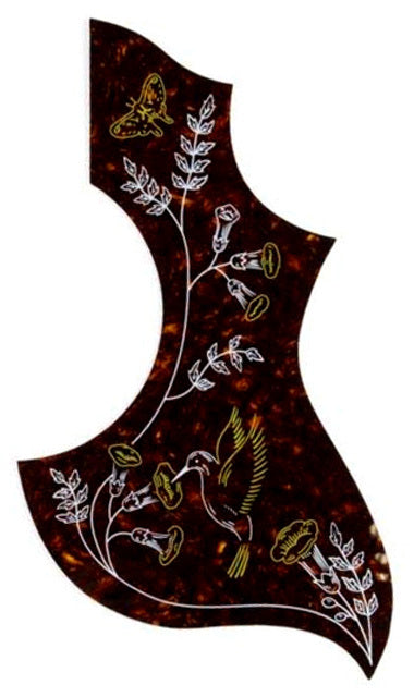 GT Acoustic Guitar Pickguard in Shell with Hummingbird Design (Pk-1)