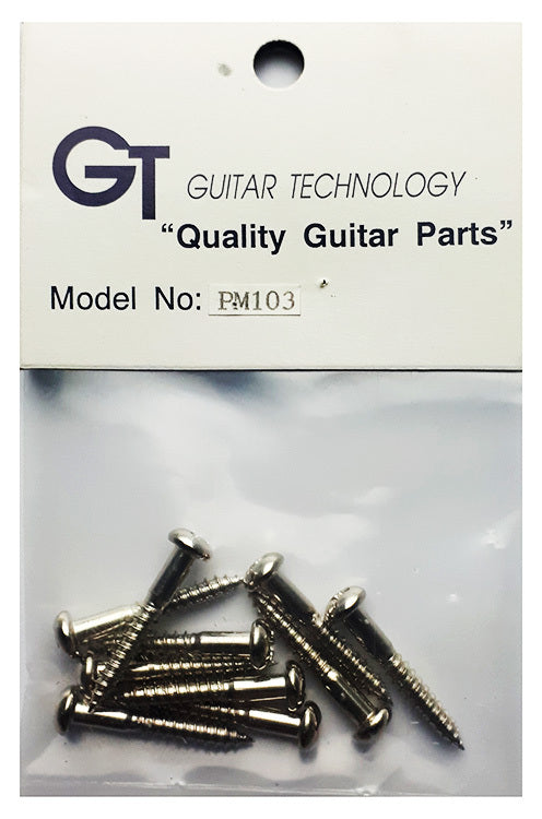 GT Wood Screws with Round Head in Nickel Finish - 3.4mm x 24.6mm (Pk-10)