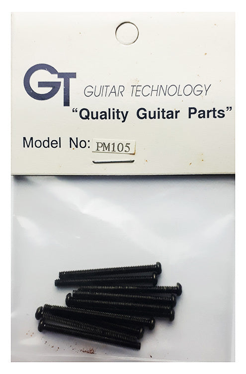 GT Machined Screws with Round Head in Black Finish - 2.3mm x 30mm (Pk-10)