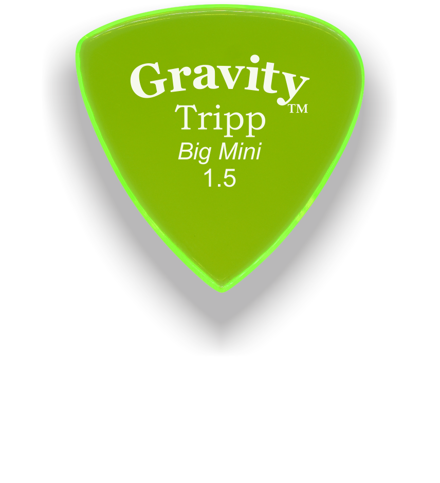Gravity Picks Tripp Big Mini 1.5mm Polished Fluorescent Green