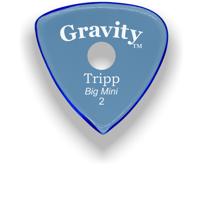 Gravity Picks Tripp Big Mini Polished with Round Grip Hole Blue