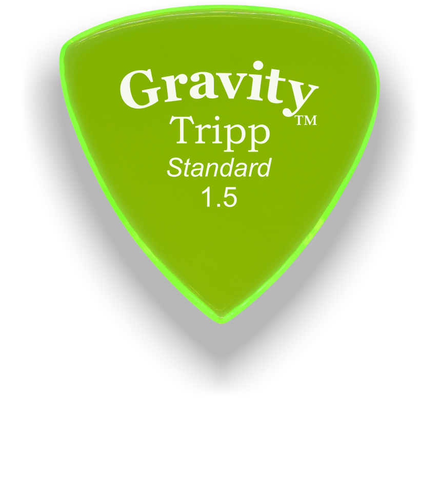Gravity Picks Tripp Standard 1.5mm polished Fluorescent Green