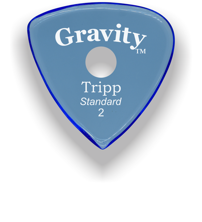 Gravity Picks Tripp Standard 2mm Polished with Round Grip Hole Blue