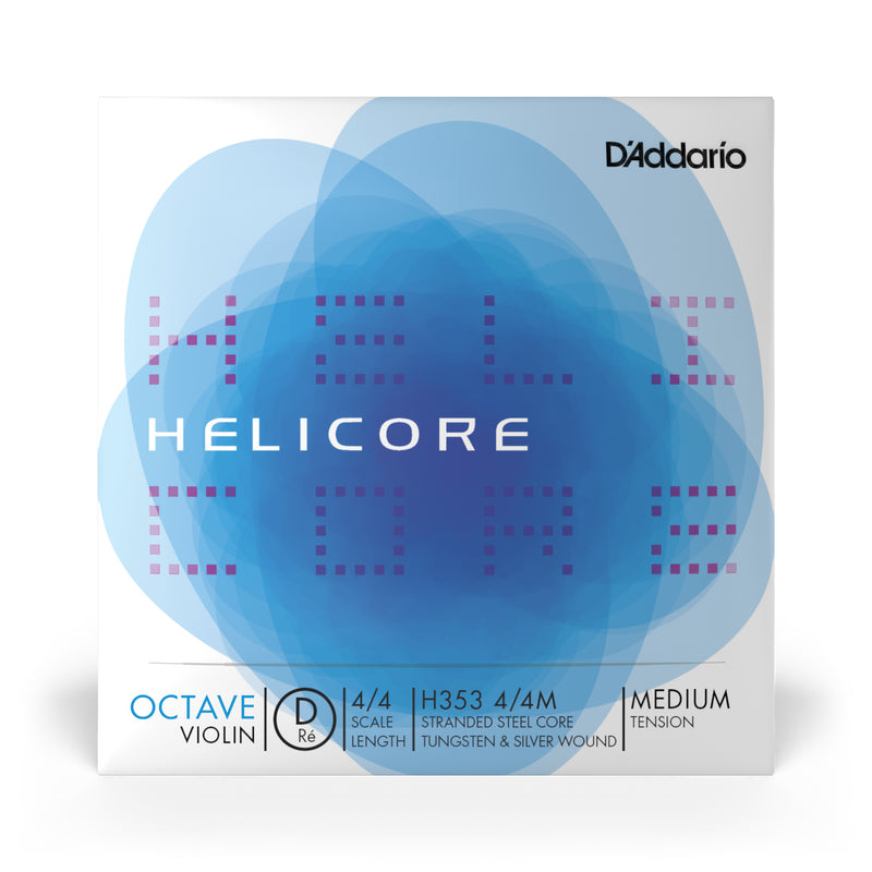 D'Addario Helicore Octave Violin Single D String, 4/4 Scale, Medium Tension